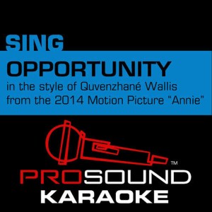 ดาวน์โหลดและฟังเพลง Opportunity (In the Style of Quvenzhané Wallis) [Karaoke Instrumental Version](2014 Original Motion Picture "Annie") พร้อมเนื้อเพลงจาก ProSound Karaoke Band