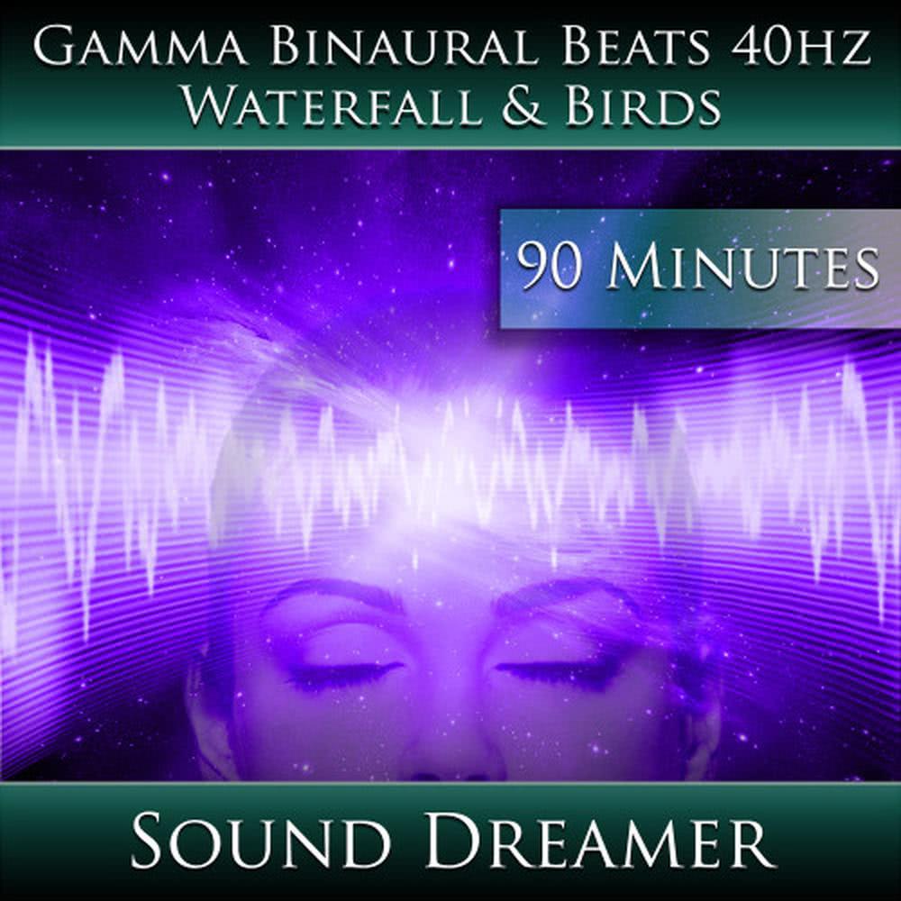 Gamma Binaural Beats 40hz - Waterfall and Birds - 90 Minutes