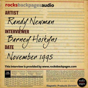 ดาวน์โหลดและฟังเพลง Randy Newman Interviewed by Barney Hoskyns พร้อมเนื้อเพลงจาก Randy Newman