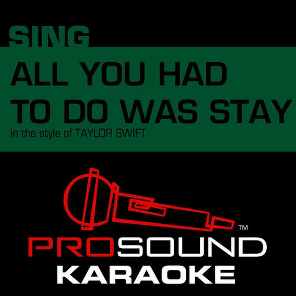 All You Had to Do Was Stay (In the Style of Taylor Swift) [Karaoke Version]